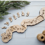 Фігурна українська азбука з дерева "Розумна гусінь" - image-0